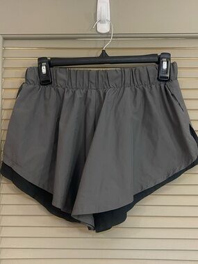 Free People Movement Women’s Gray Layered Athletic Shorts